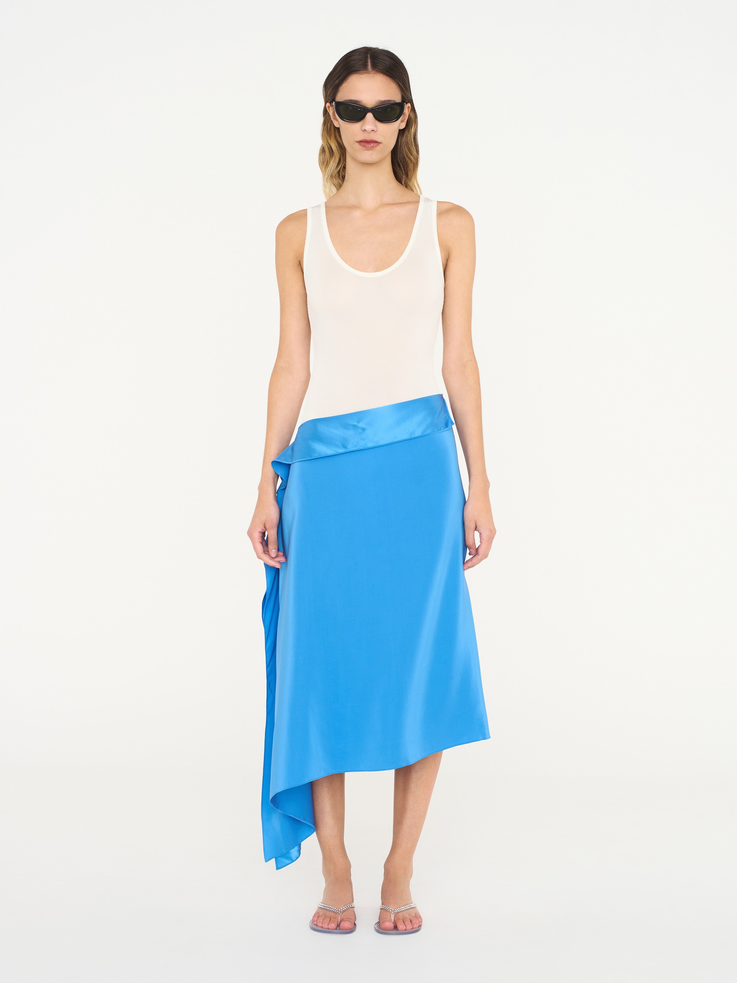 Crosscut Floating Silk Skirt