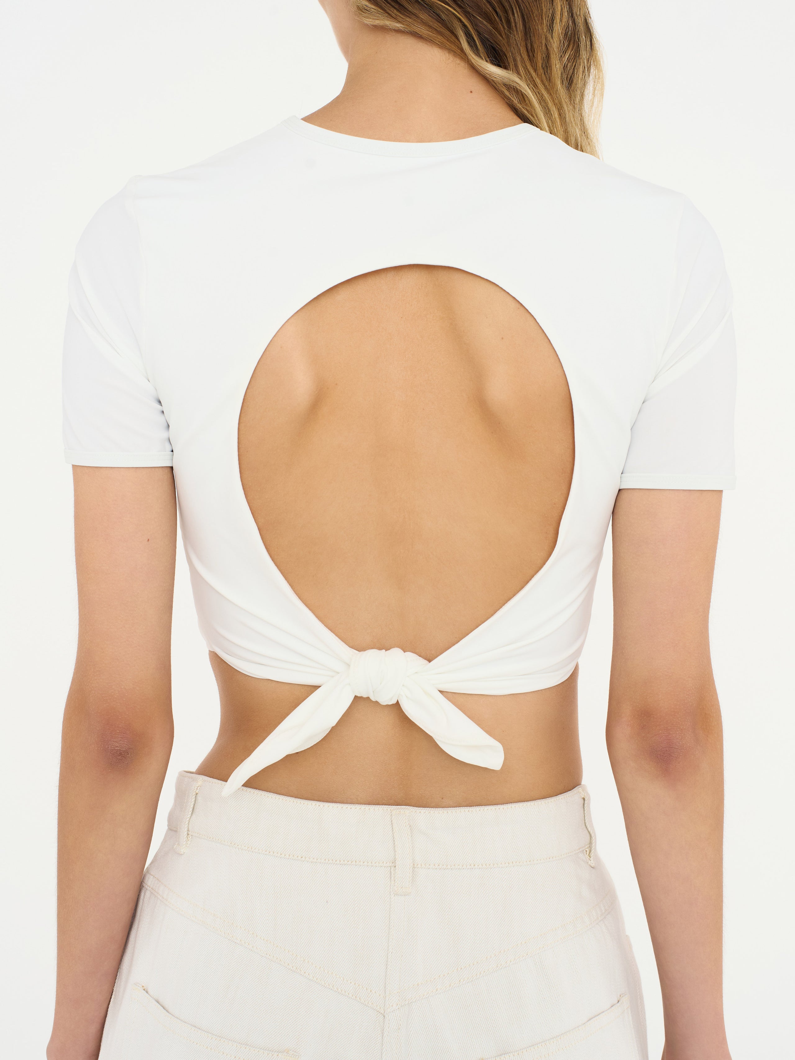 Lambada Sands Backless Knot Tie Tee