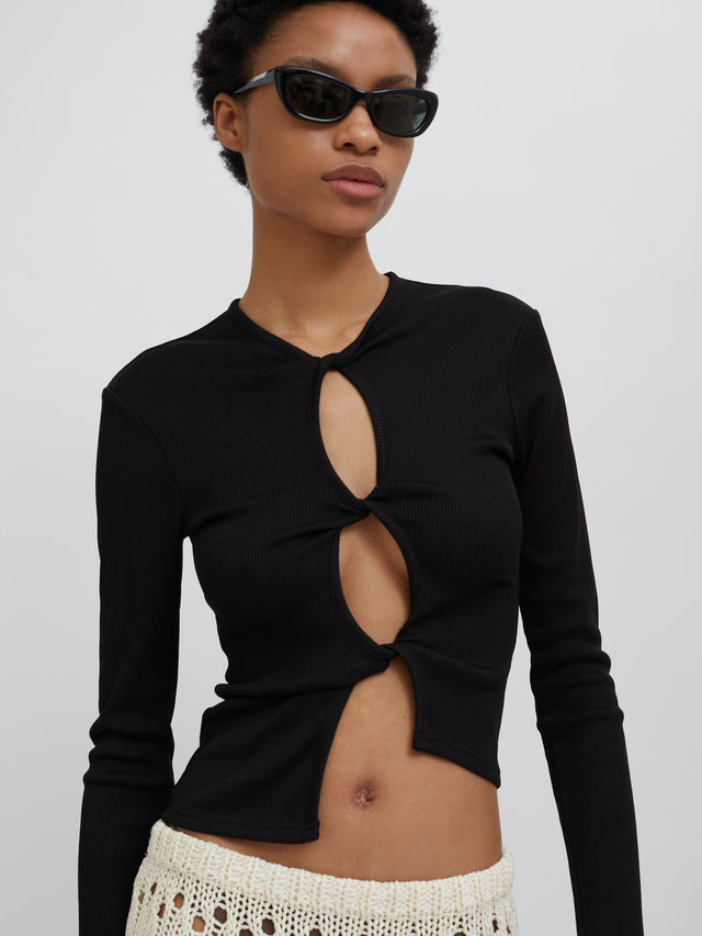 Open Twist Long Sleeve Top