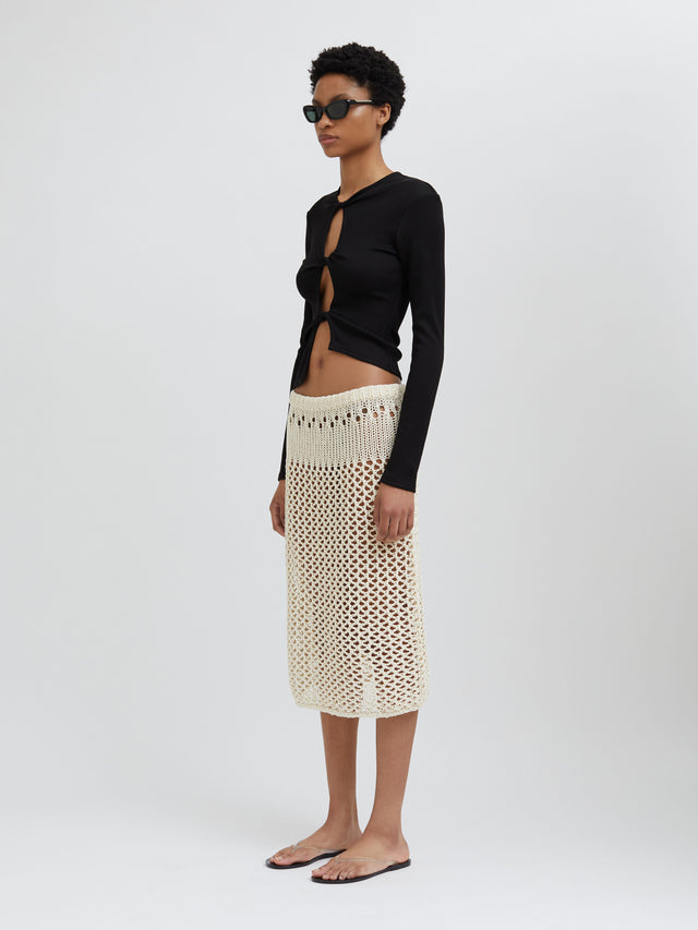Open Twist Long Sleeve Top