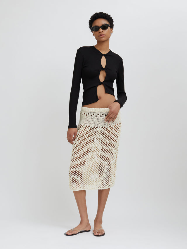 Open Twist Long Sleeve Top