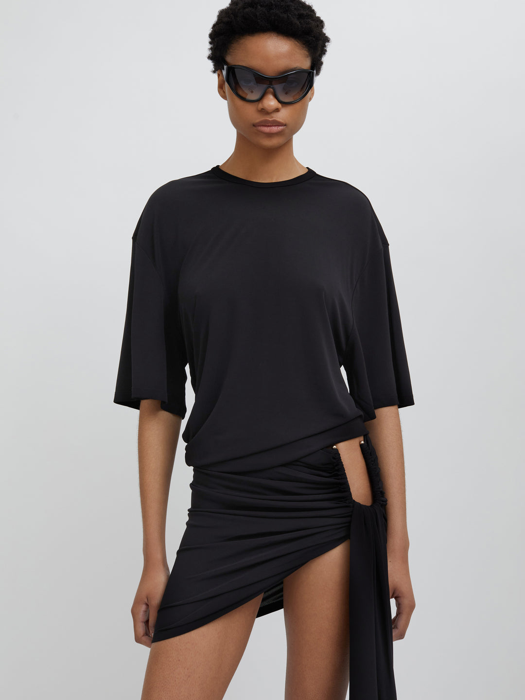 Side Cowl Waist Tee