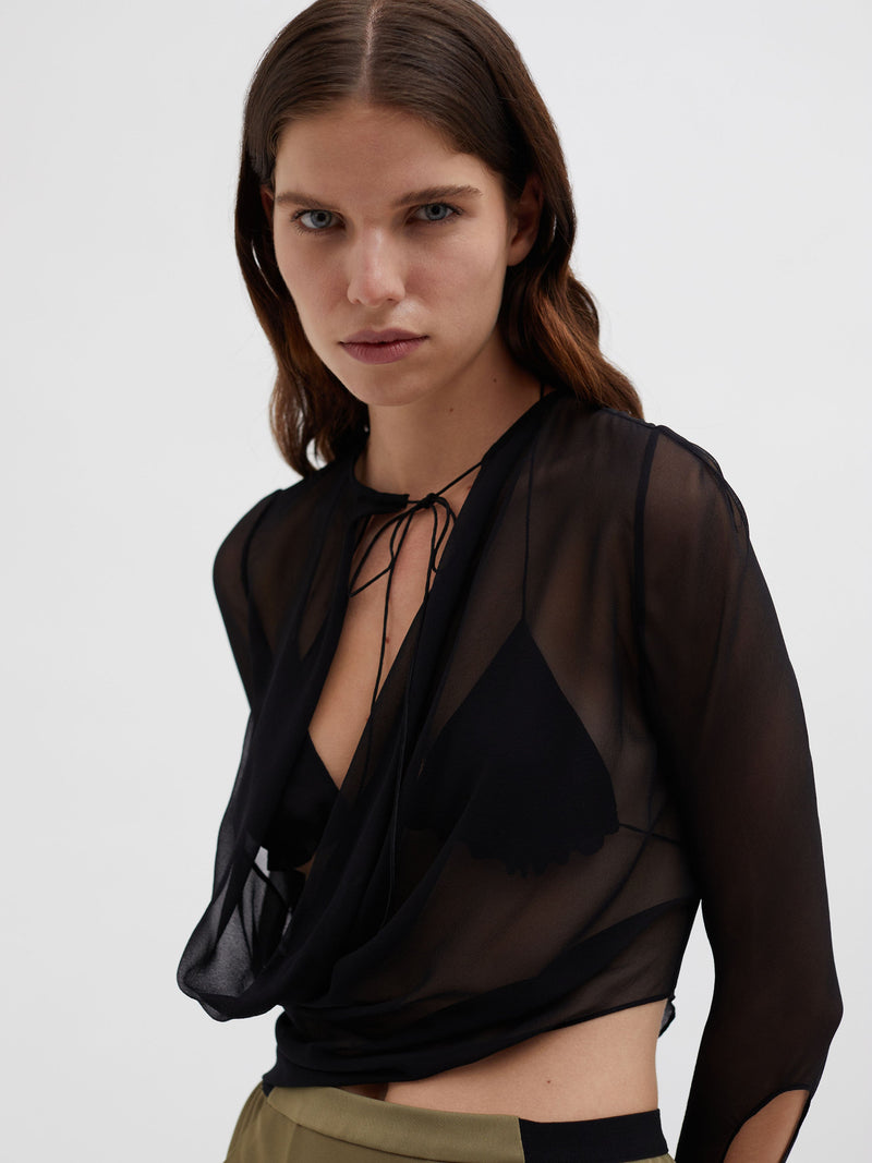 Mobius Long Sleeve Tie Top - Image 1