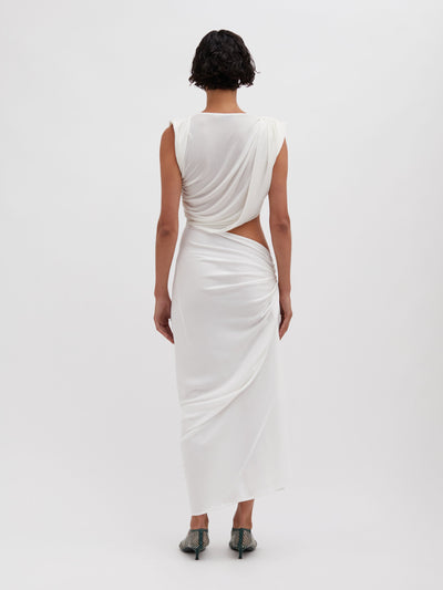 Ribbed Twist Tank Drape Dress