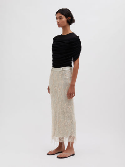 Beaded Ivy Lace Skirt