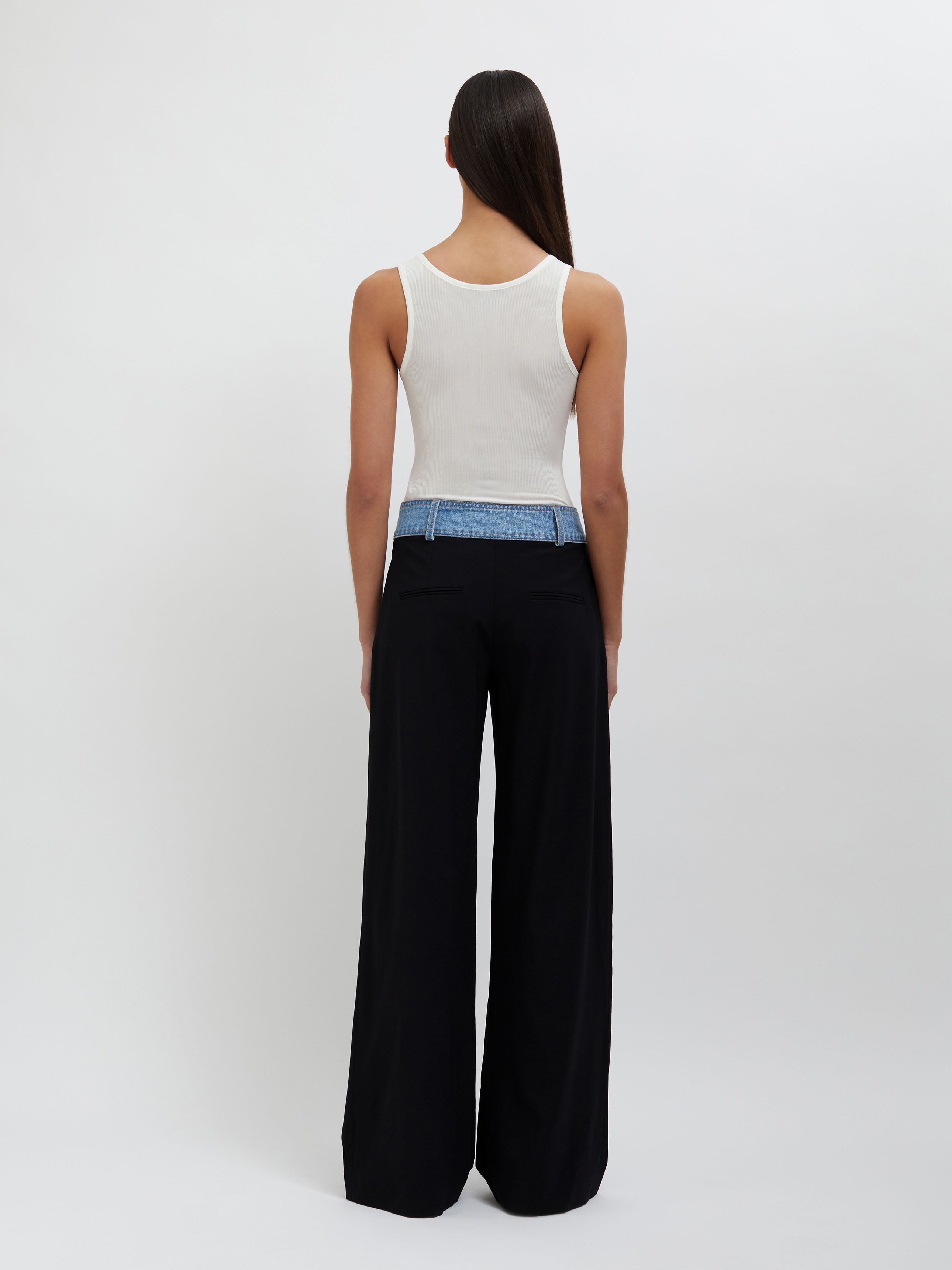 Deconstruct Denim Waisted Wool Trouser