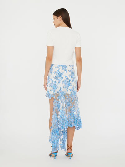Floating Lace Asymmetric Skirt