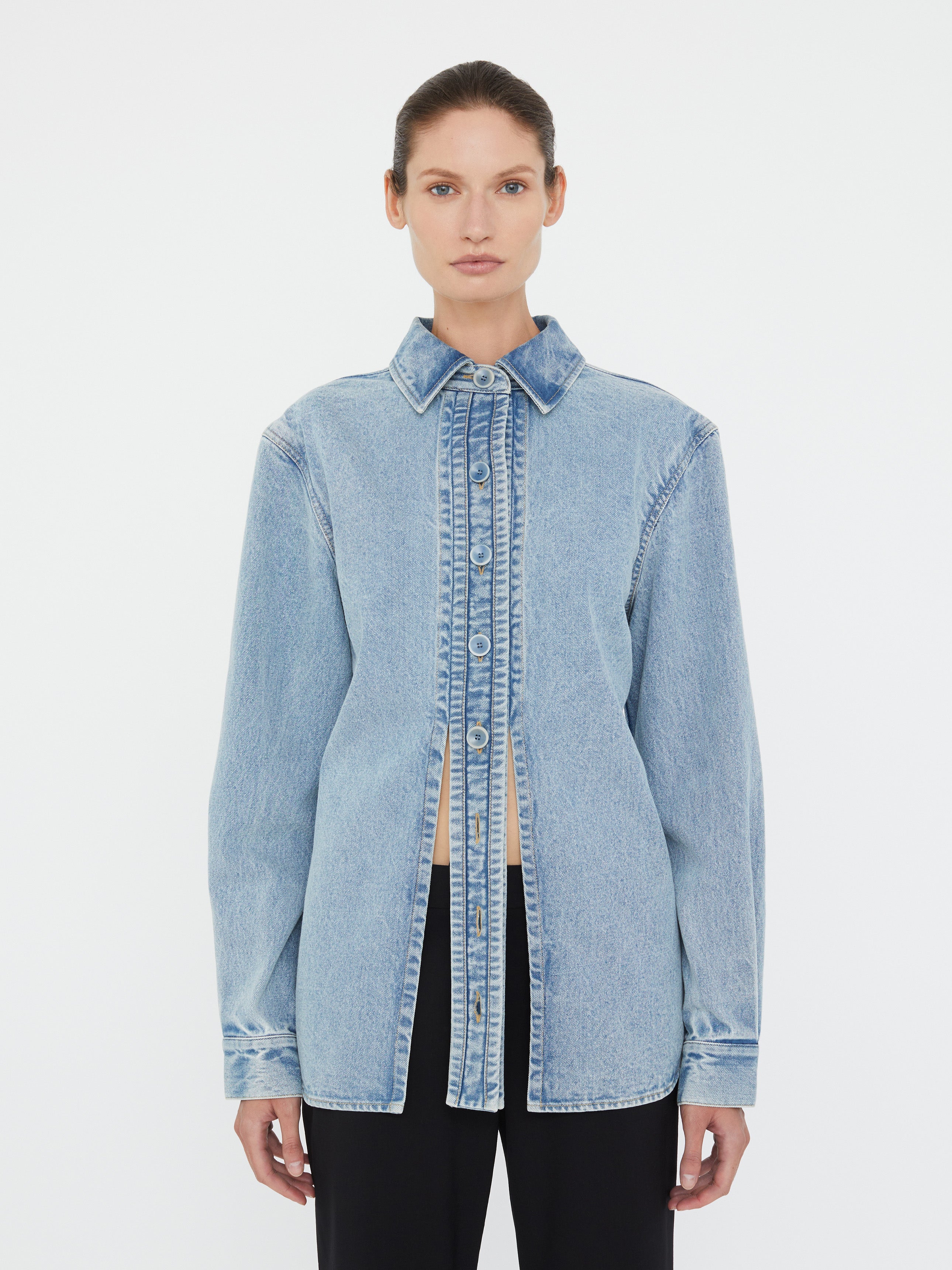 Denim Floating Tab Shirt