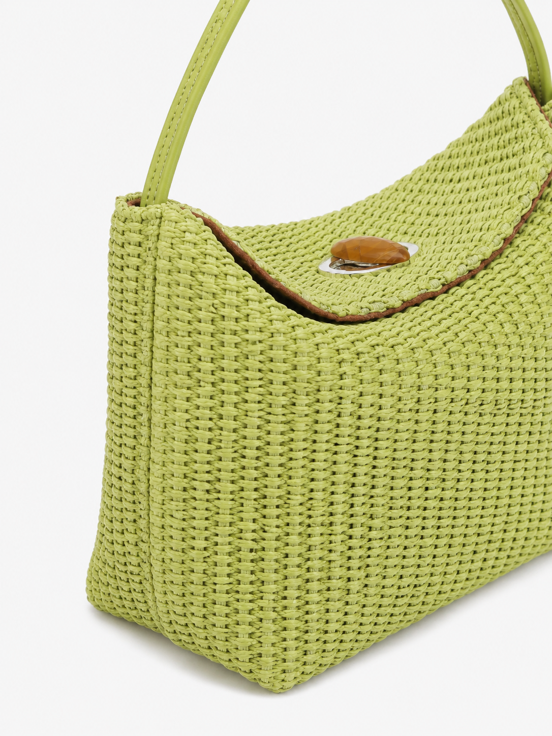 Turnlock Raffia Mini Bag
