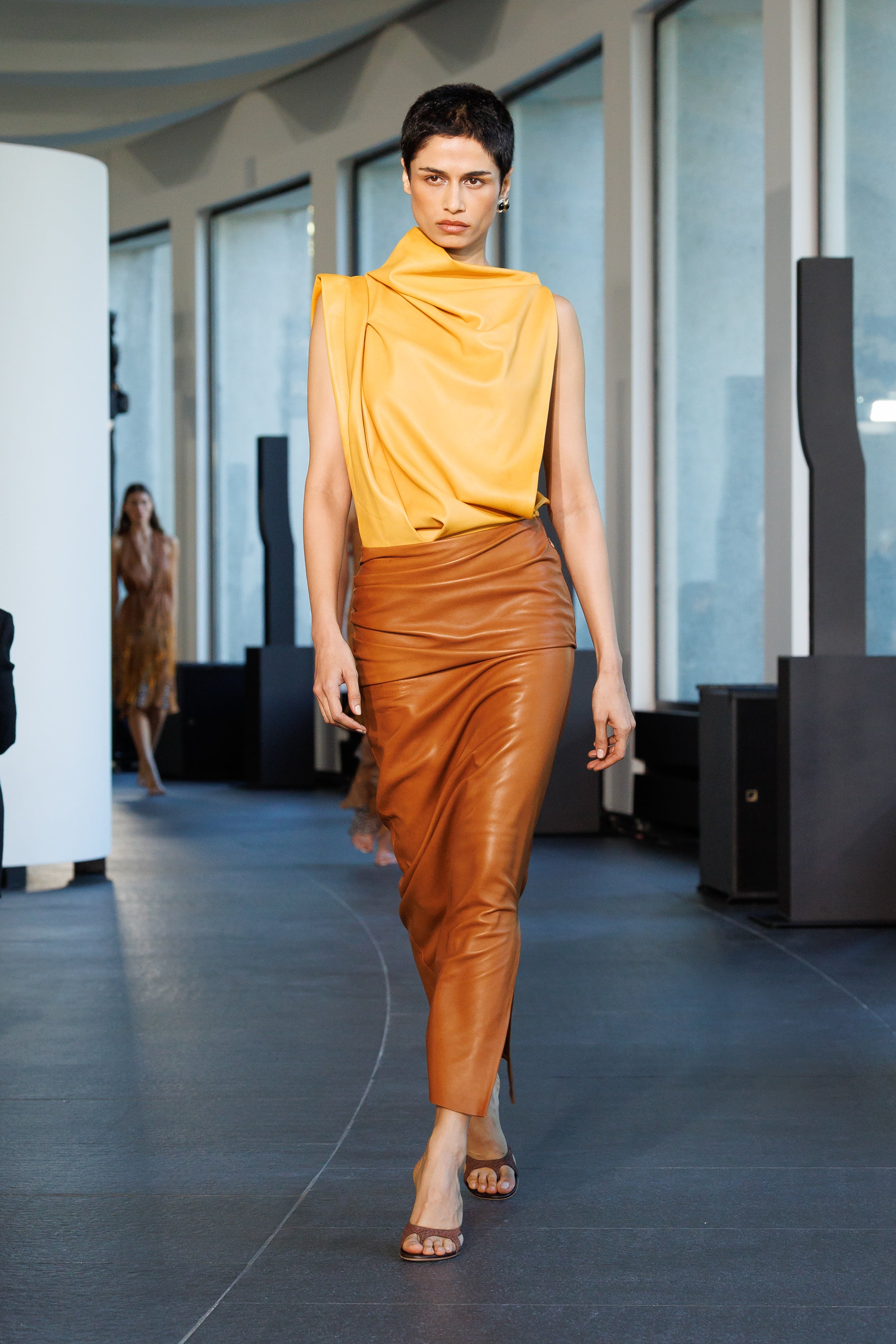 Drop Leather Tee Dress