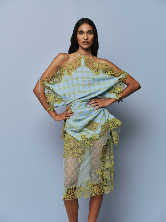 Embroidered Handkerchief Envelope Dress