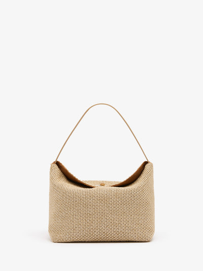 Turnlock Raffia Shoulder Bag