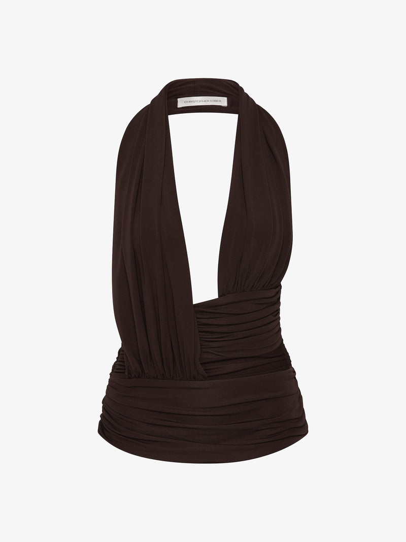 Draped Cummerbund Jersey Top - Image 5