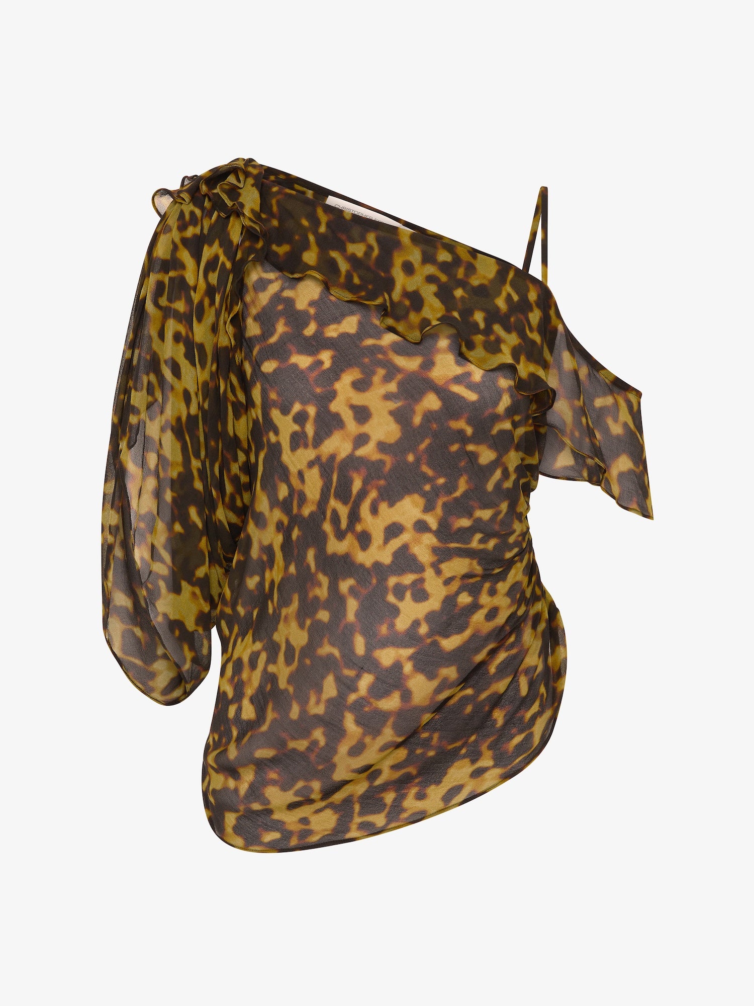 Roule Trimmed Silk Drape Top