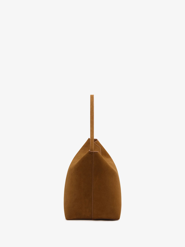 Turnlock Suede Shoulder Bag