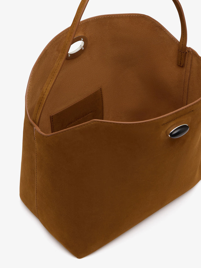 Turnlock Suede Shoulder Bag
