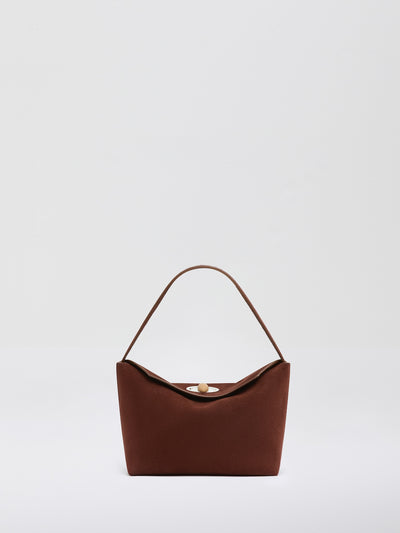 Turnlock Suede Mini Shoulder Bag