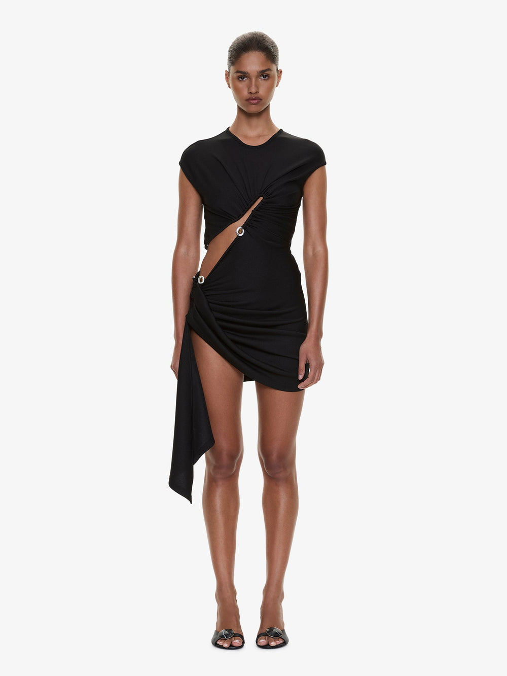 Droplet Crystal Clasp Draped Tank Dress
