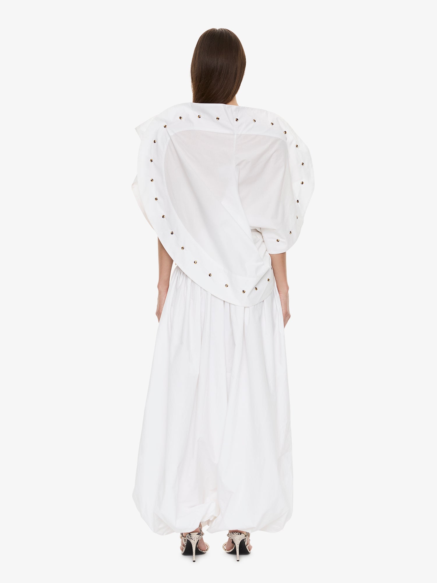 Spiral Stone Snap Poplin Top