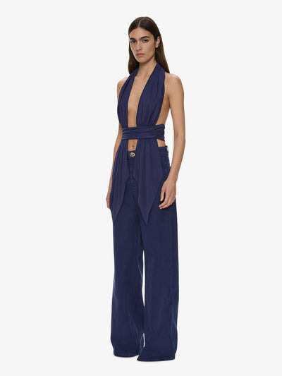 Scarf Draped Halter Top