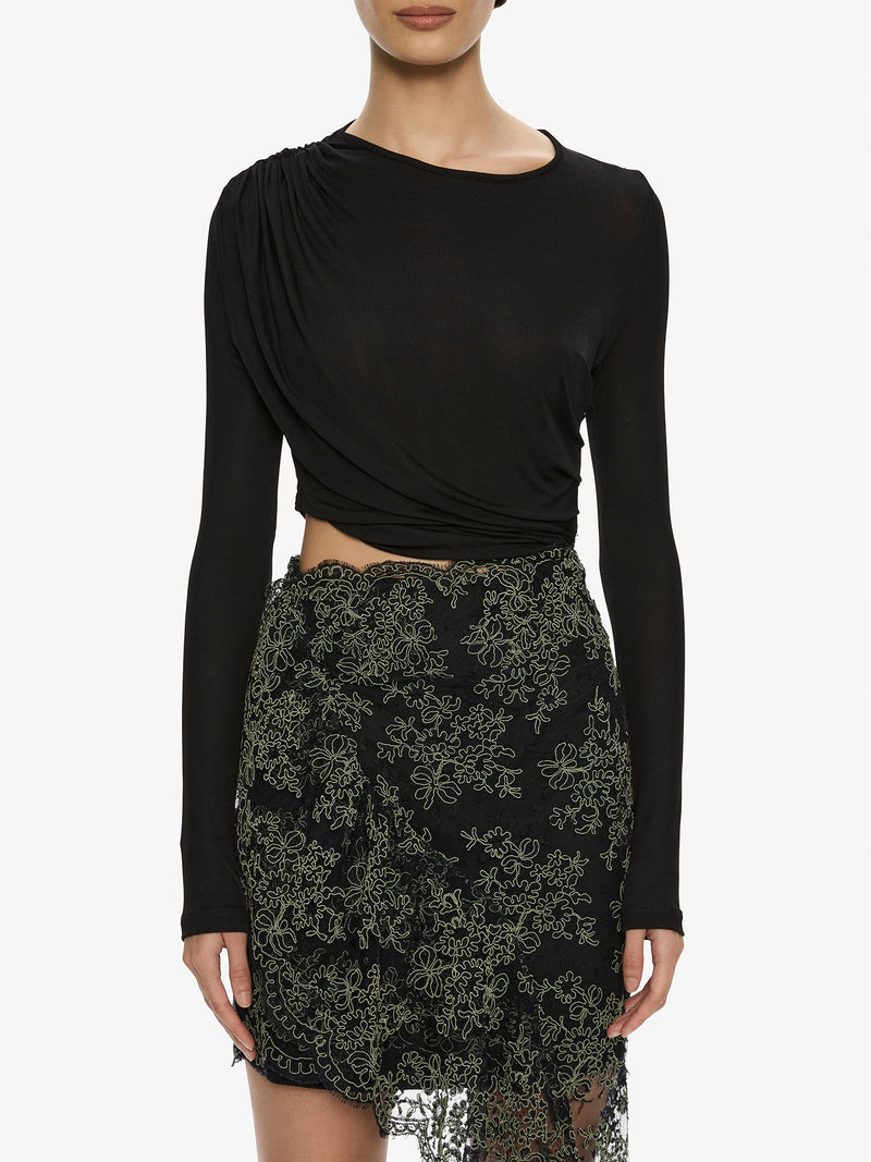 Verve Twisted Tee Lace Long Sleeve Dress - Image 4