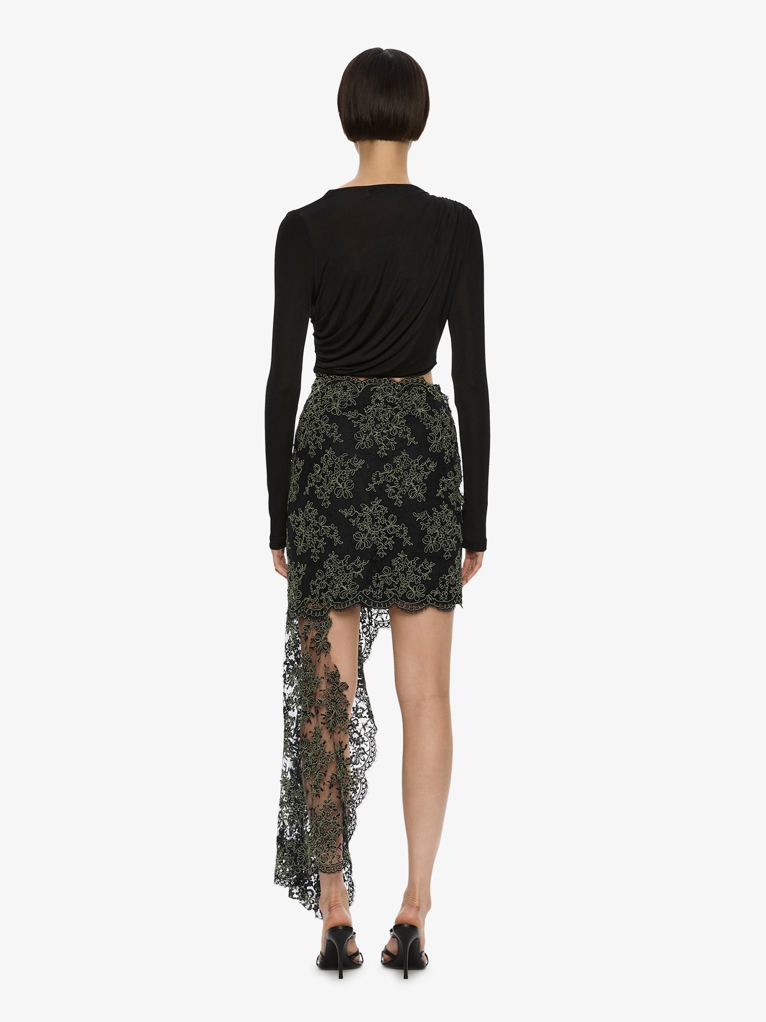 Verve Twisted Tee Lace Long Sleeve Dress