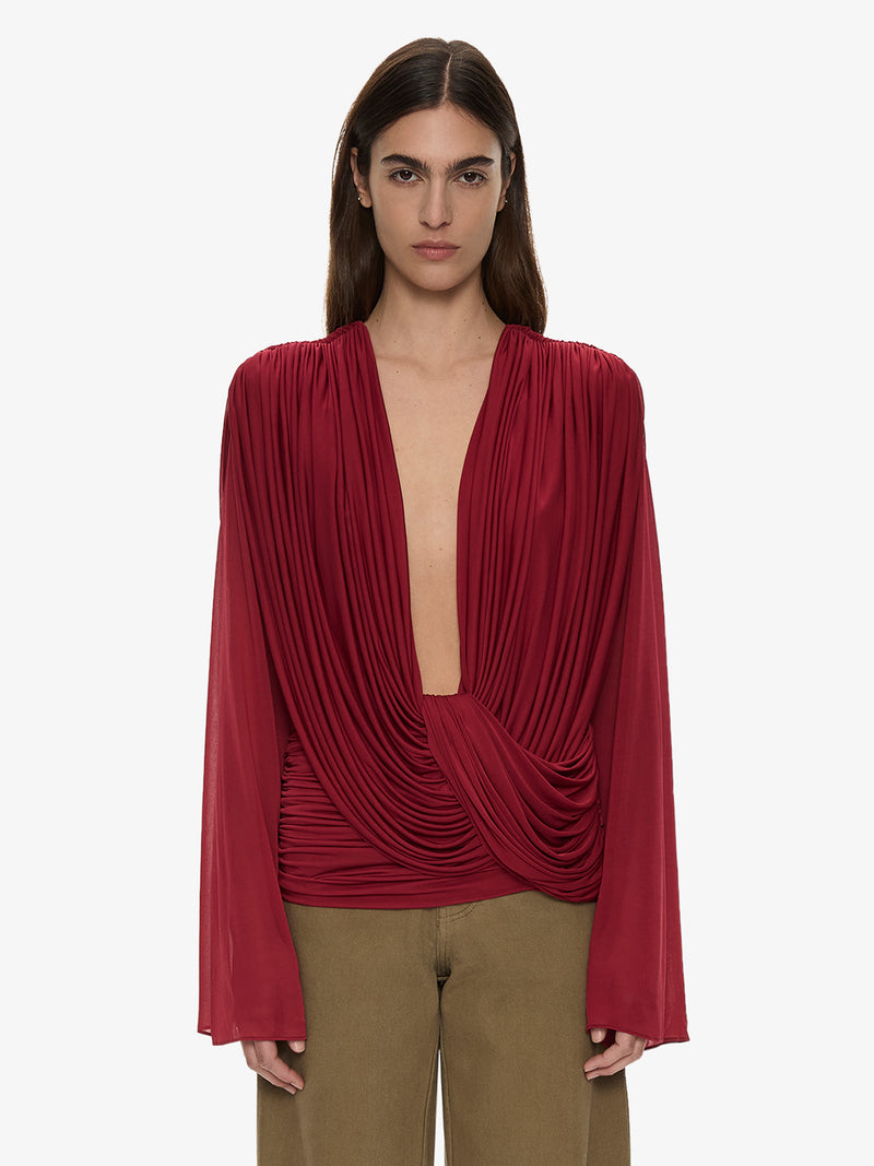 Ripple Drape Long Sleeve Top - Image 1