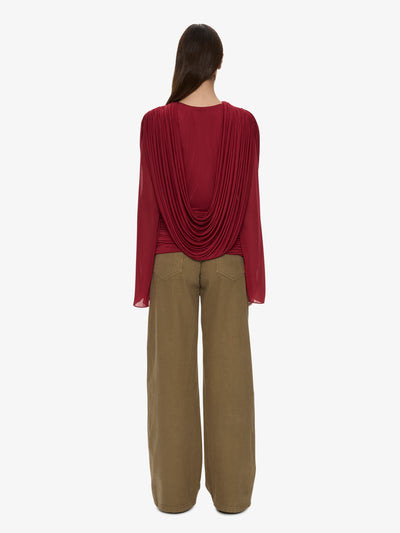Ripple Drape Long Sleeve Top