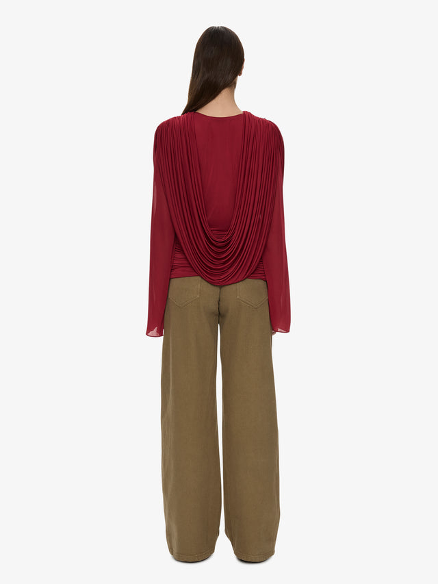 Ripple Drape Long Sleeve Top