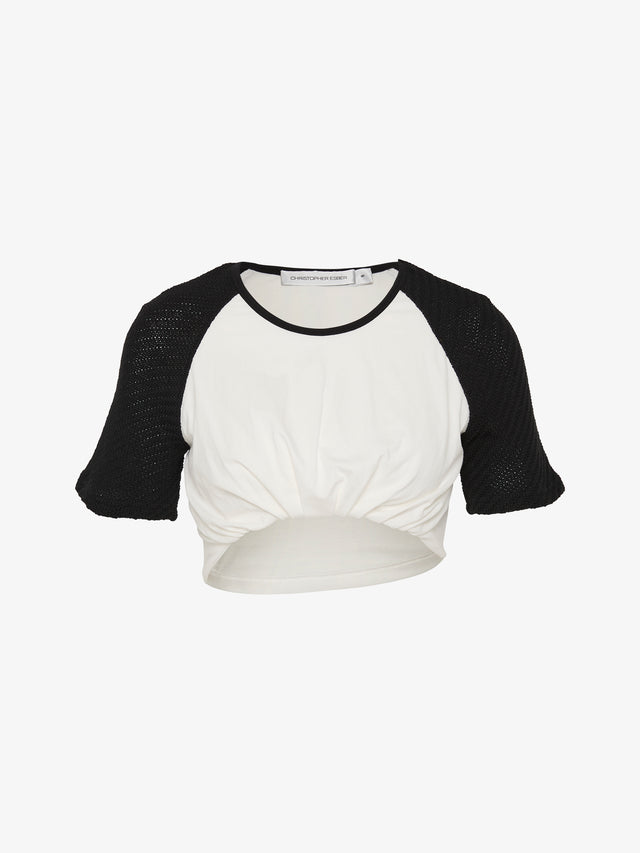 Tucked Ringer Jersey Knit Tee