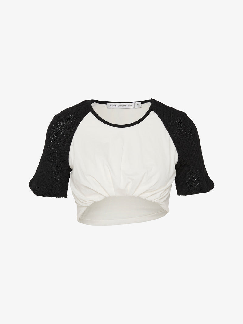 Tucked Ringer Jersey Knit Tee - Image 5