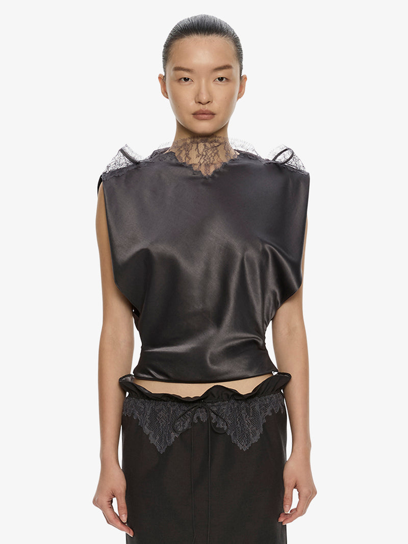 Anais Sateen Lace Top - Image 1