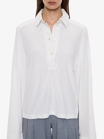 Deconstruct Denim Long Sleeve Polo
