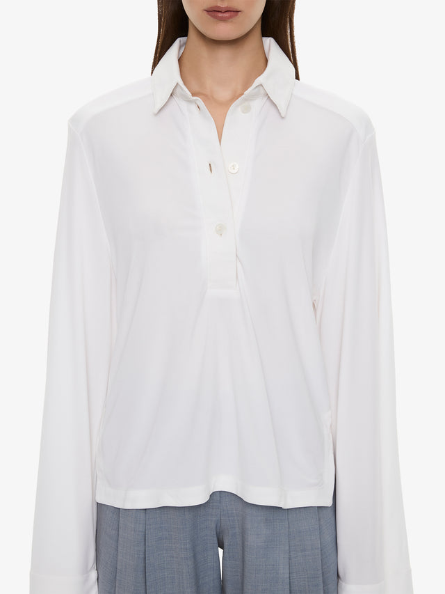 Deconstruct Denim Long Sleeve Polo