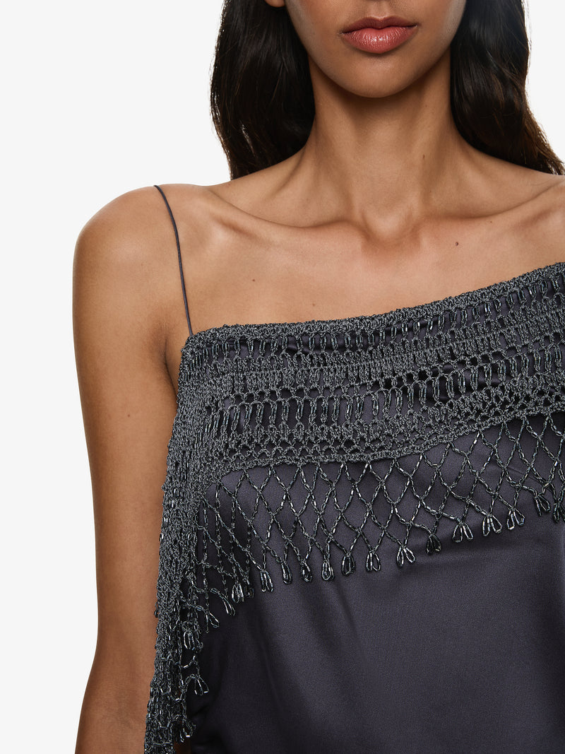 Droplet Bead Crochet Trimmed Cami Dress - Image 3