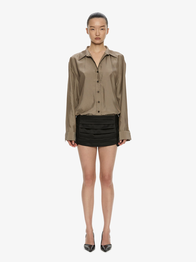 Tuxedo Cummerbund Wool Skirt - Image 1