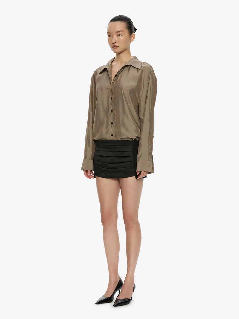 Tuxedo Cummerbund Wool Skirt - Image 2