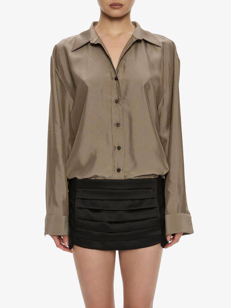 Tuxedo Cummerbund Wool Skirt - Image 3