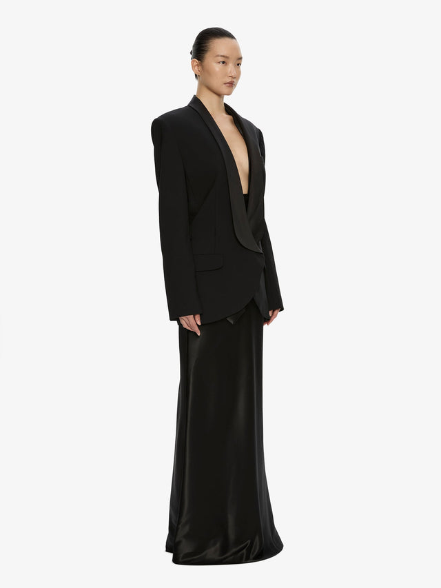 Tuxedo Contrast Wool Blazer