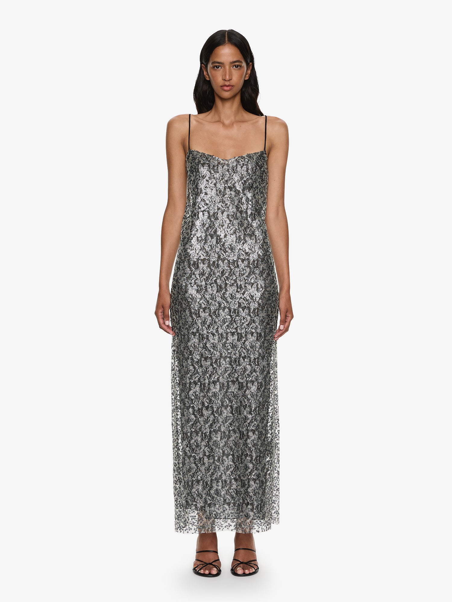 Sequinned Lace Cami Dress