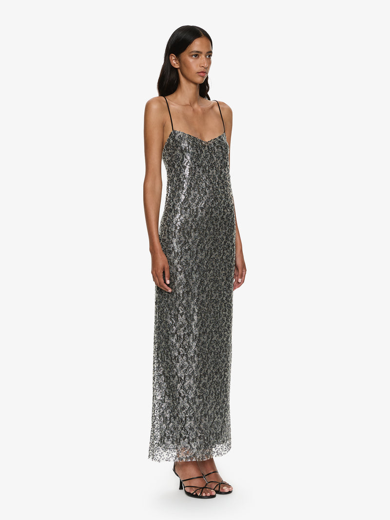 Sequinned Lace Cami Dress - Image 2