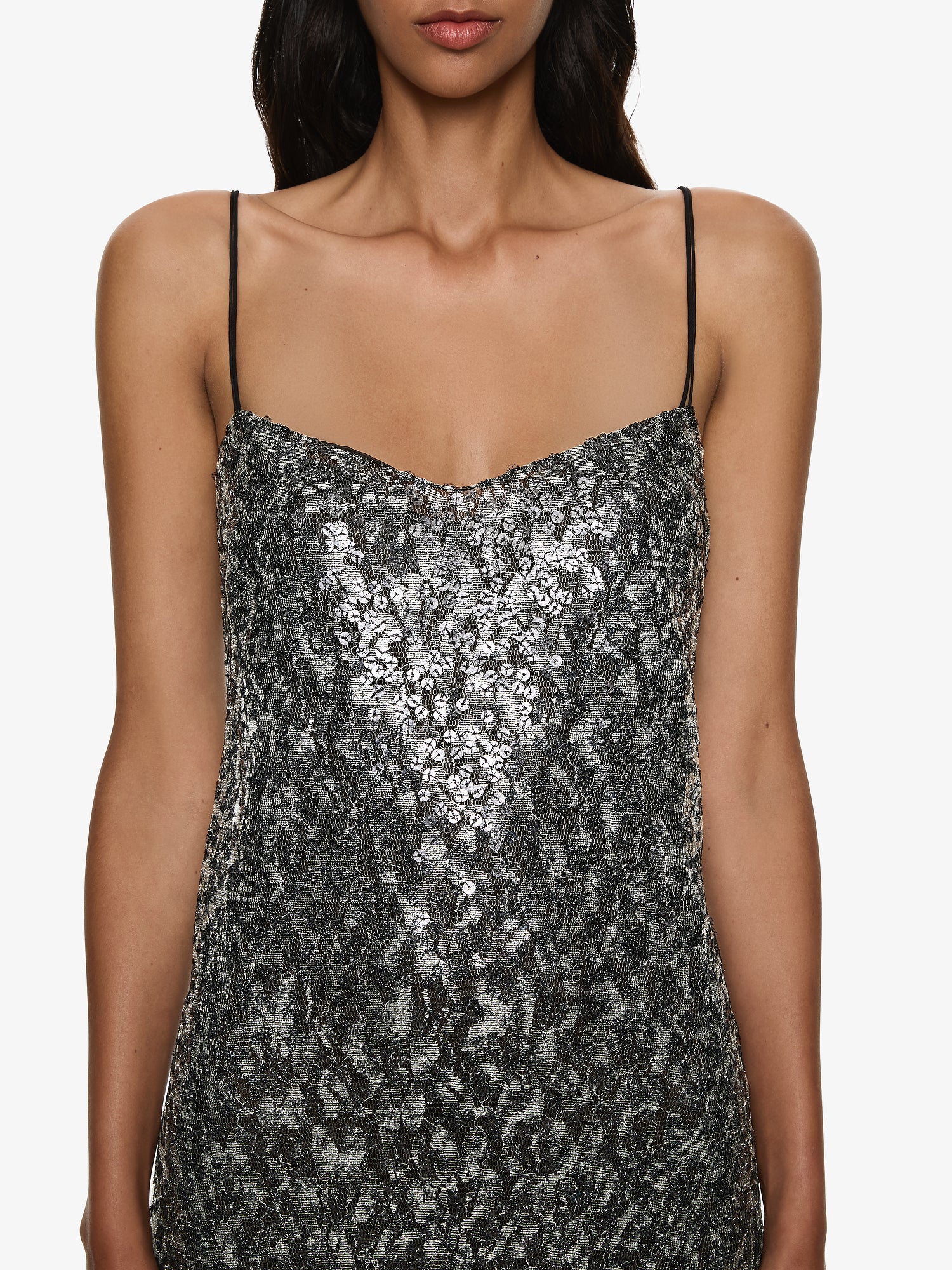 Sequinned Lace Cami Dress