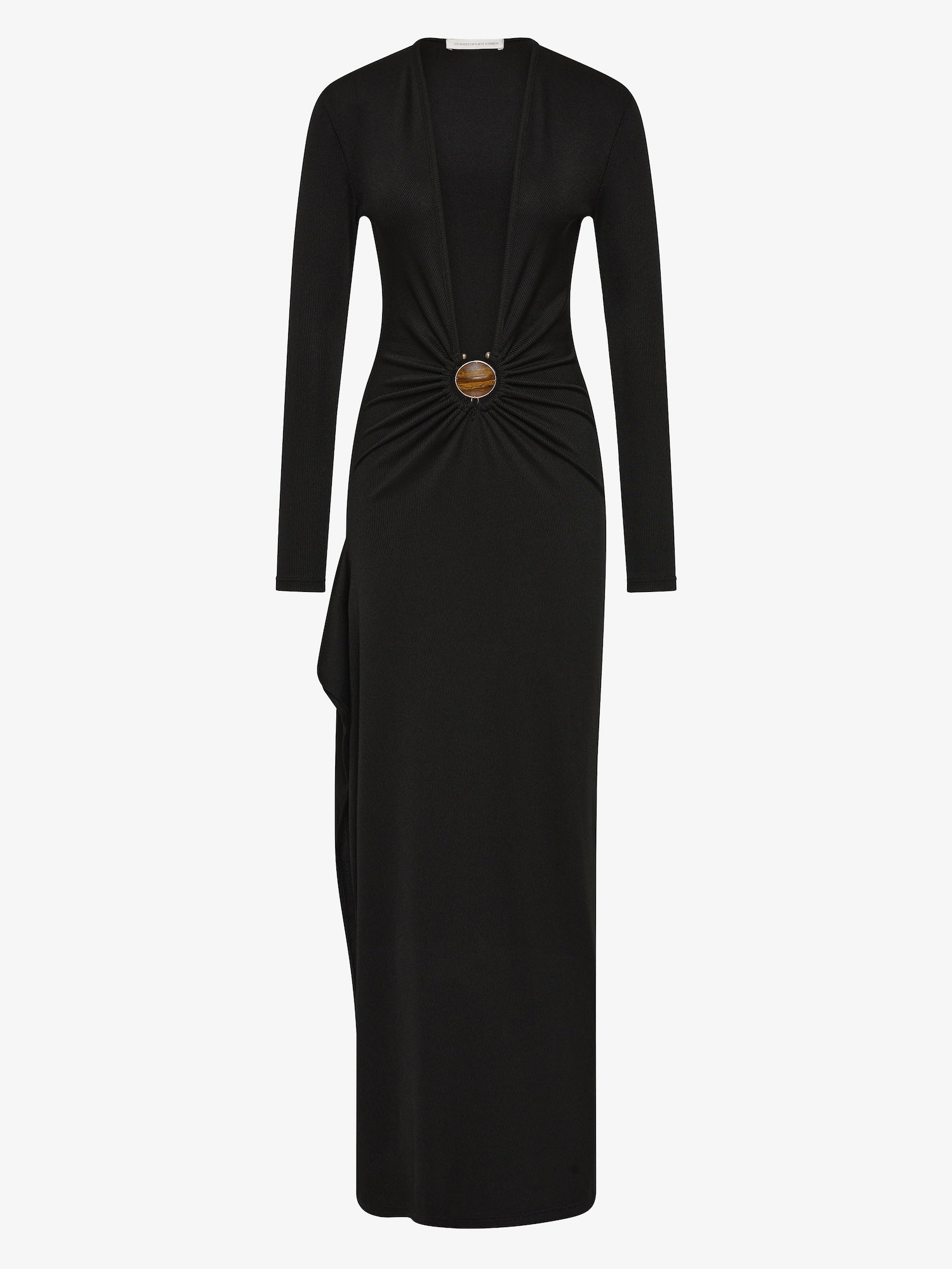 Mineral Stone Cascade Long Sleeve Dress