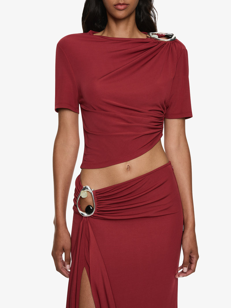 Orica Crystal Ruched Jersey Tee - Image 4