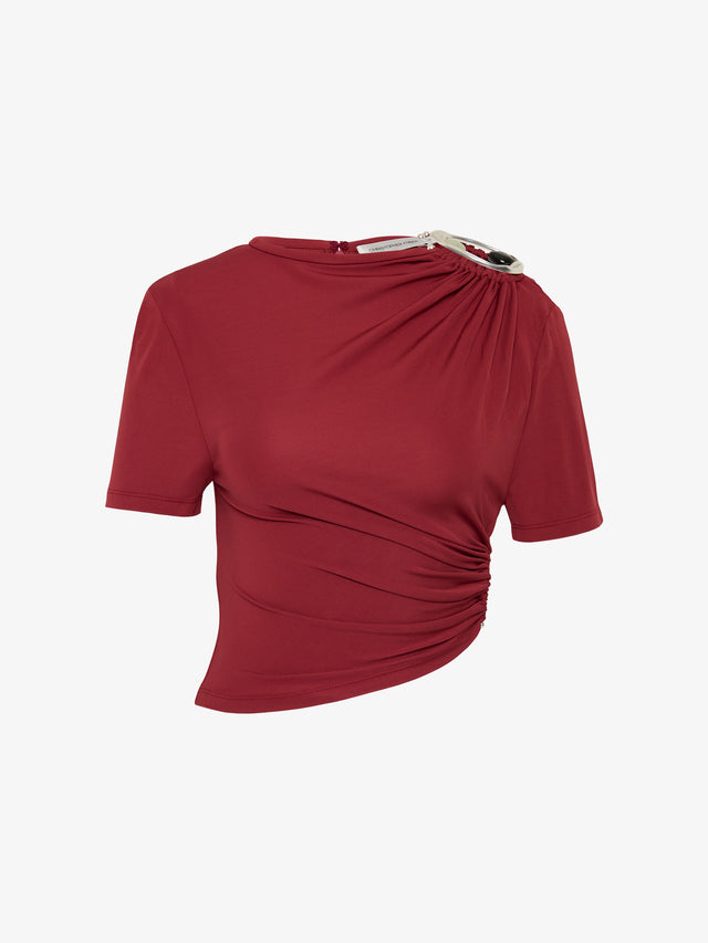 Orica Crystal Ruched Jersey Tee