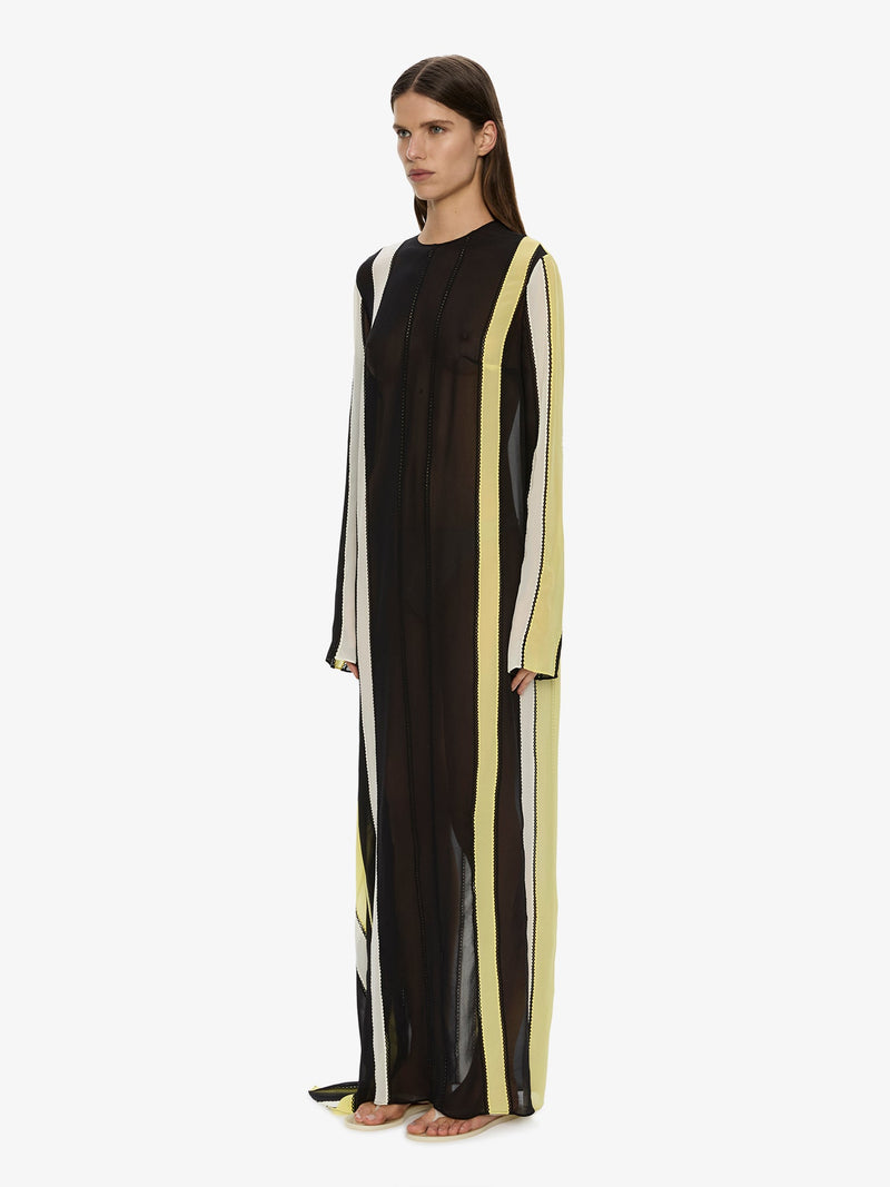 Vin Panelled Picot Silk Long Sleeve Dress - Image 2
