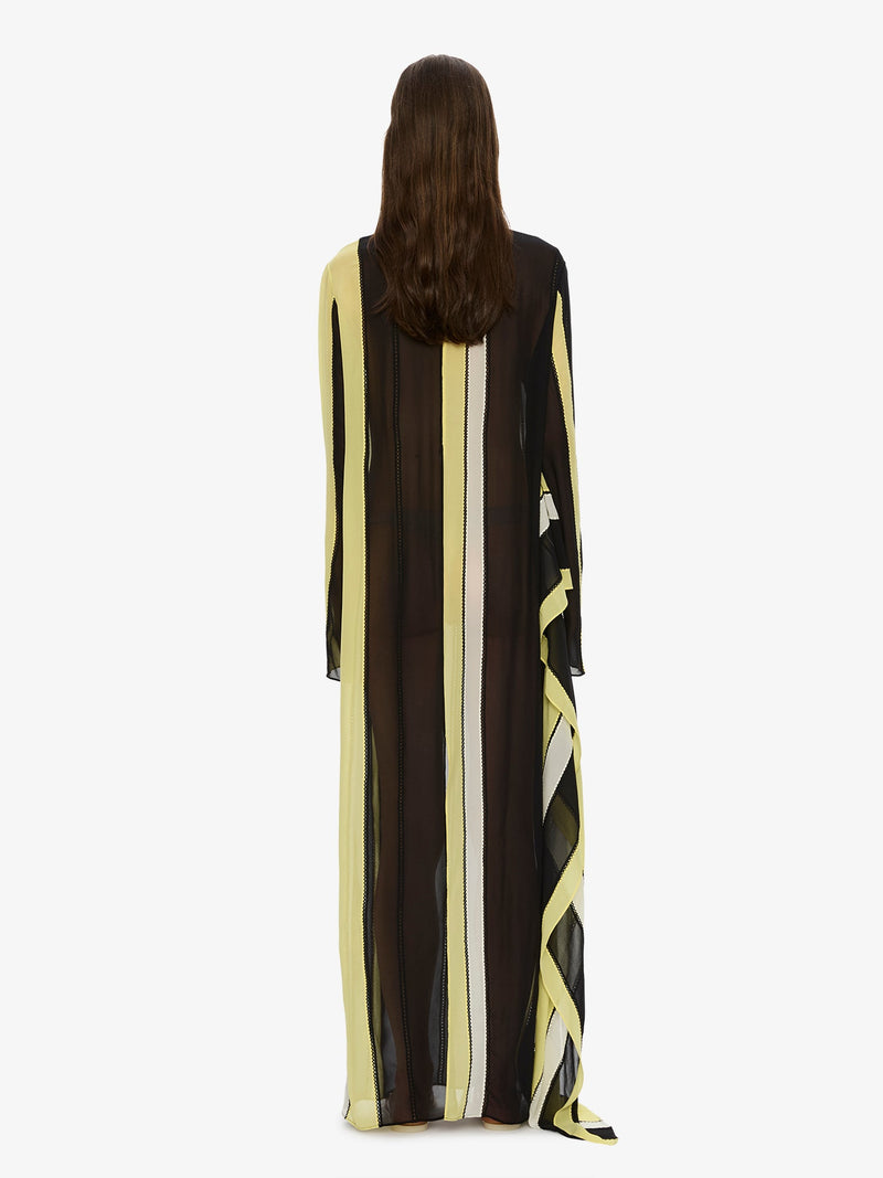 Vin Panelled Picot Silk Long Sleeve Dress - Image 4