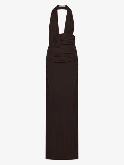 Draped Cummerbund Jersey Dress