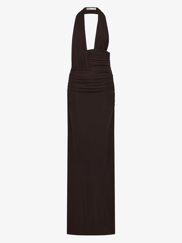 Draped Cummerbund Jersey Dress