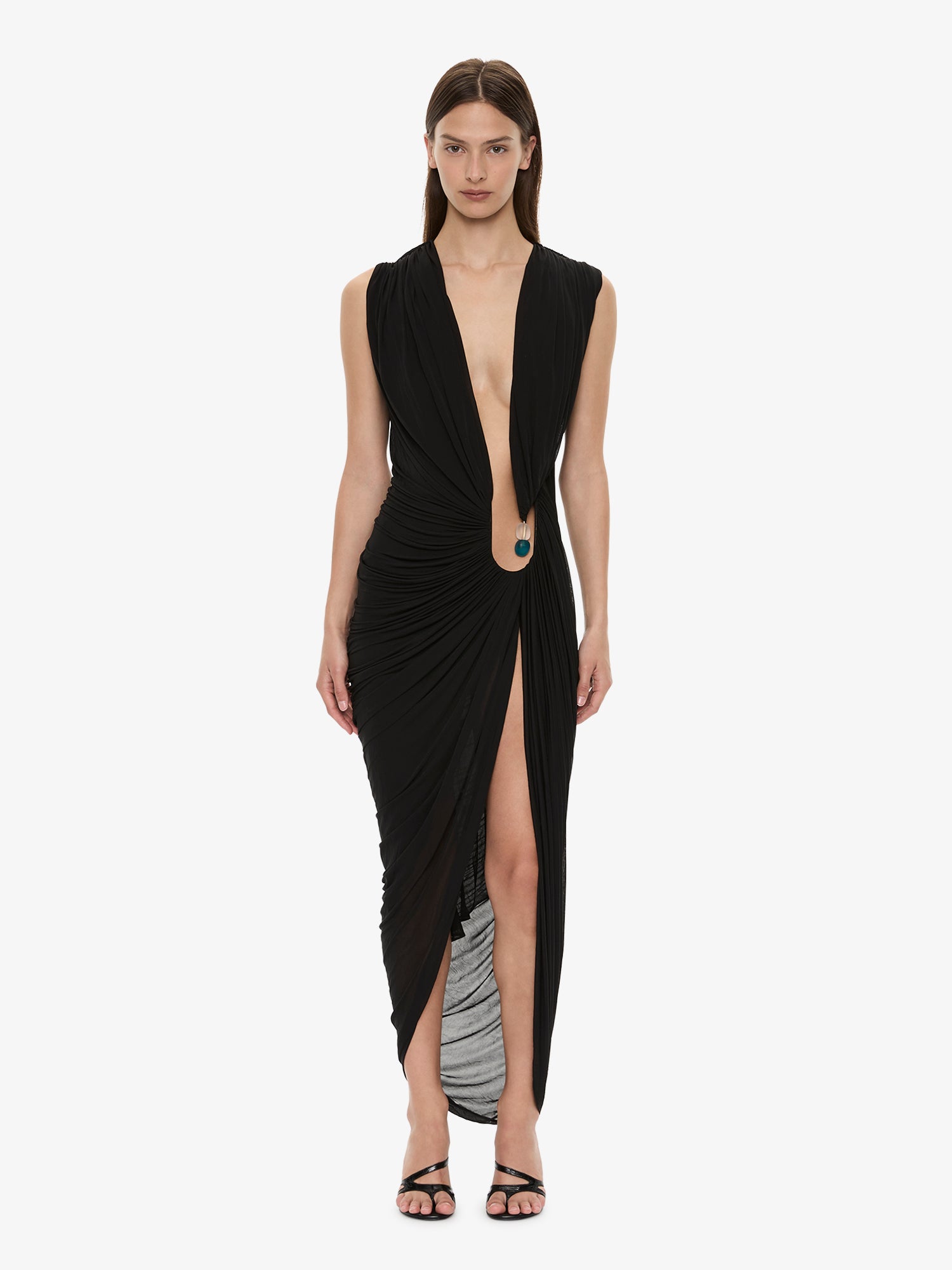 Ripple Crystal Plunge Dress